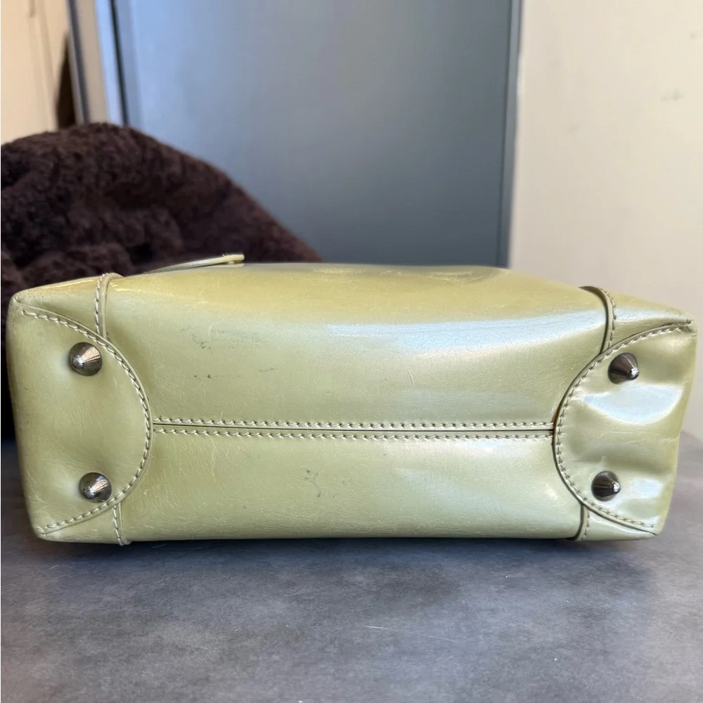 Dior Vintage Maris Pearl Green Leather Mini Tote, Lady Dior Galliano era Y2K